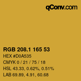 カラーコード: RGB 208.1 165 53 | qconv.com