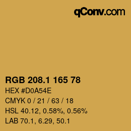 カラーコード: RGB 208.1 165 78 | qconv.com