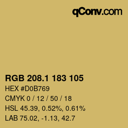 カラーコード: RGB 208.1 183 105 | qconv.com