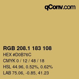 カラーコード: RGB 208.1 183 108 | qconv.com