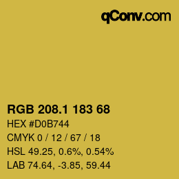カラーコード: RGB 208.1 183 68 | qconv.com