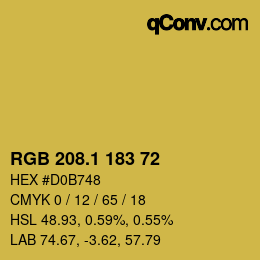 カラーコード: RGB 208.1 183 72 | qconv.com