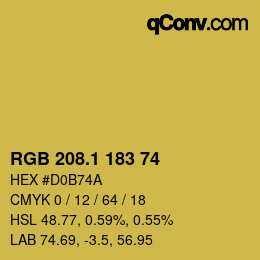 カラーコード: RGB 208.1 183 74 | qconv.com