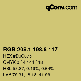 カラーコード: RGB 208.1 198.8 117 | qconv.com