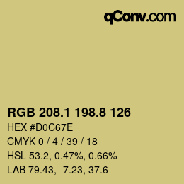 Color code: RGB 208.1 198.8 126 | qconv.com