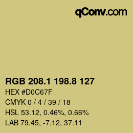 Color code: RGB 208.1 198.8 127 | qconv.com