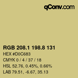 Color code: RGB 208.1 198.8 131 | qconv.com