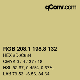 Color code: RGB 208.1 198.8 132 | qconv.com