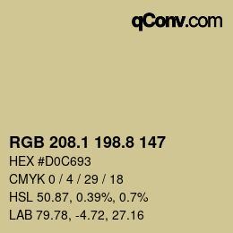 Color code: RGB 208.1 198.8 147 | qconv.com