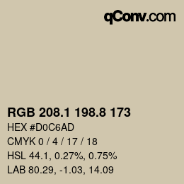 Color code: RGB 208.1 198.8 173 | qconv.com
