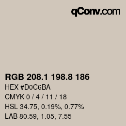 Color code: RGB 208.1 198.8 186 | qconv.com