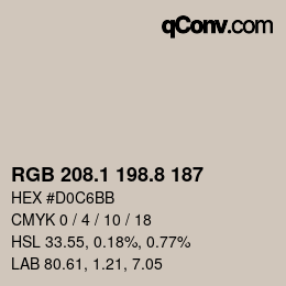 Color code: RGB 208.1 198.8 187 | qconv.com