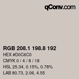 Color code: RGB 208.1 198.8 192 | qconv.com