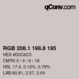 Color code: RGB 208.1 198.8 195 | qconv.com