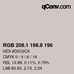 Color code: RGB 208.1 198.8 196 | qconv.com