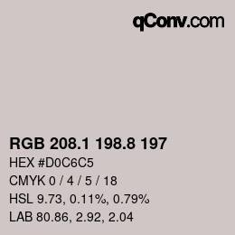 Color code: RGB 208.1 198.8 197 | qconv.com
