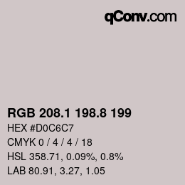 Farbcode: RGB 208.1 198.8 199 | qconv.com