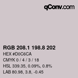 Color code: RGB 208.1 198.8 202 | qconv.com
