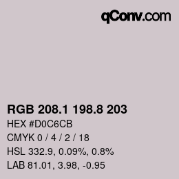 Color code: RGB 208.1 198.8 203 | qconv.com