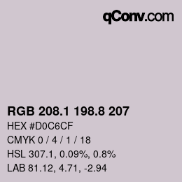 Color code: RGB 208.1 198.8 207 | qconv.com