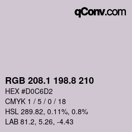 Color code: RGB 208.1 198.8 210 | qconv.com