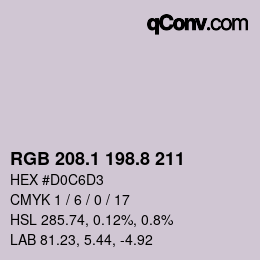 Color code: RGB 208.1 198.8 211 | qconv.com