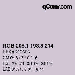 Color code: RGB 208.1 198.8 214 | qconv.com
