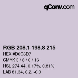 Color code: RGB 208.1 198.8 215 | qconv.com