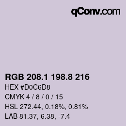 Color code: RGB 208.1 198.8 216 | qconv.com
