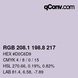 Color code: RGB 208.1 198.8 217 | qconv.com