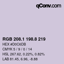 Color code: RGB 208.1 198.8 219 | qconv.com