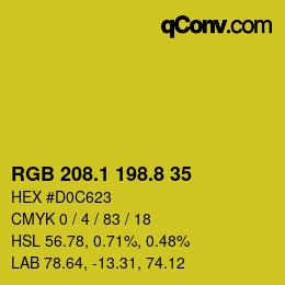 カラーコード: RGB 208.1 198.8 35 | qconv.com