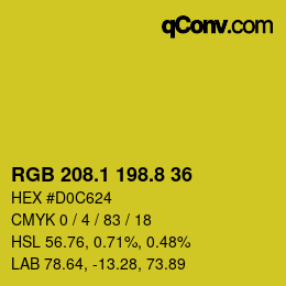 カラーコード: RGB 208.1 198.8 36 | qconv.com