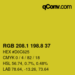 カラーコード: RGB 208.1 198.8 37 | qconv.com