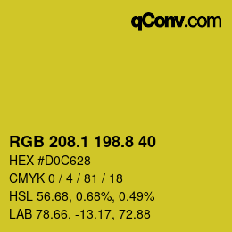 カラーコード: RGB 208.1 198.8 40 | qconv.com