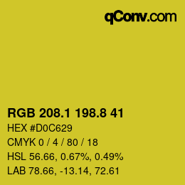 カラーコード: RGB 208.1 198.8 41 | qconv.com