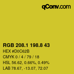 カラーコード: RGB 208.1 198.8 43 | qconv.com