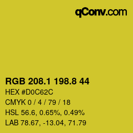 カラーコード: RGB 208.1 198.8 44 | qconv.com
