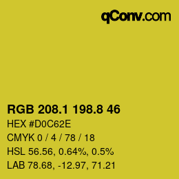 カラーコード: RGB 208.1 198.8 46 | qconv.com