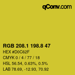 カラーコード: RGB 208.1 198.8 47 | qconv.com