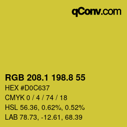 カラーコード: RGB 208.1 198.8 55 | qconv.com