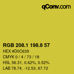カラーコード: RGB 208.1 198.8 57 | qconv.com