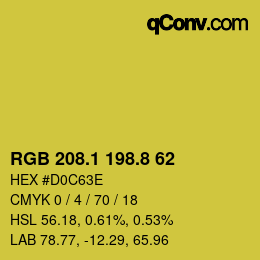 カラーコード: RGB 208.1 198.8 62 | qconv.com