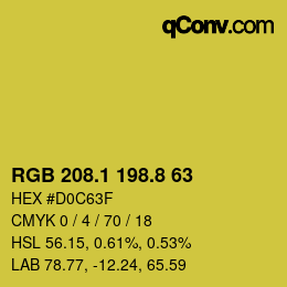 カラーコード: RGB 208.1 198.8 63 | qconv.com