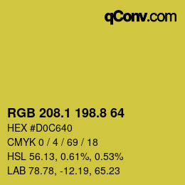 カラーコード: RGB 208.1 198.8 64 | qconv.com