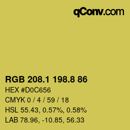 カラーコード: RGB 208.1 198.8 86 | qconv.com
