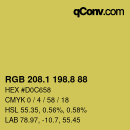 カラーコード: RGB 208.1 198.8 88 | qconv.com