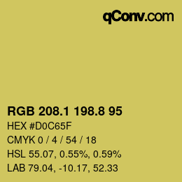 カラーコード: RGB 208.1 198.8 95 | qconv.com