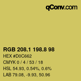 カラーコード: RGB 208.1 198.8 98 | qconv.com