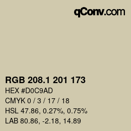 Color code: RGB 208.1 201 173 | qconv.com
